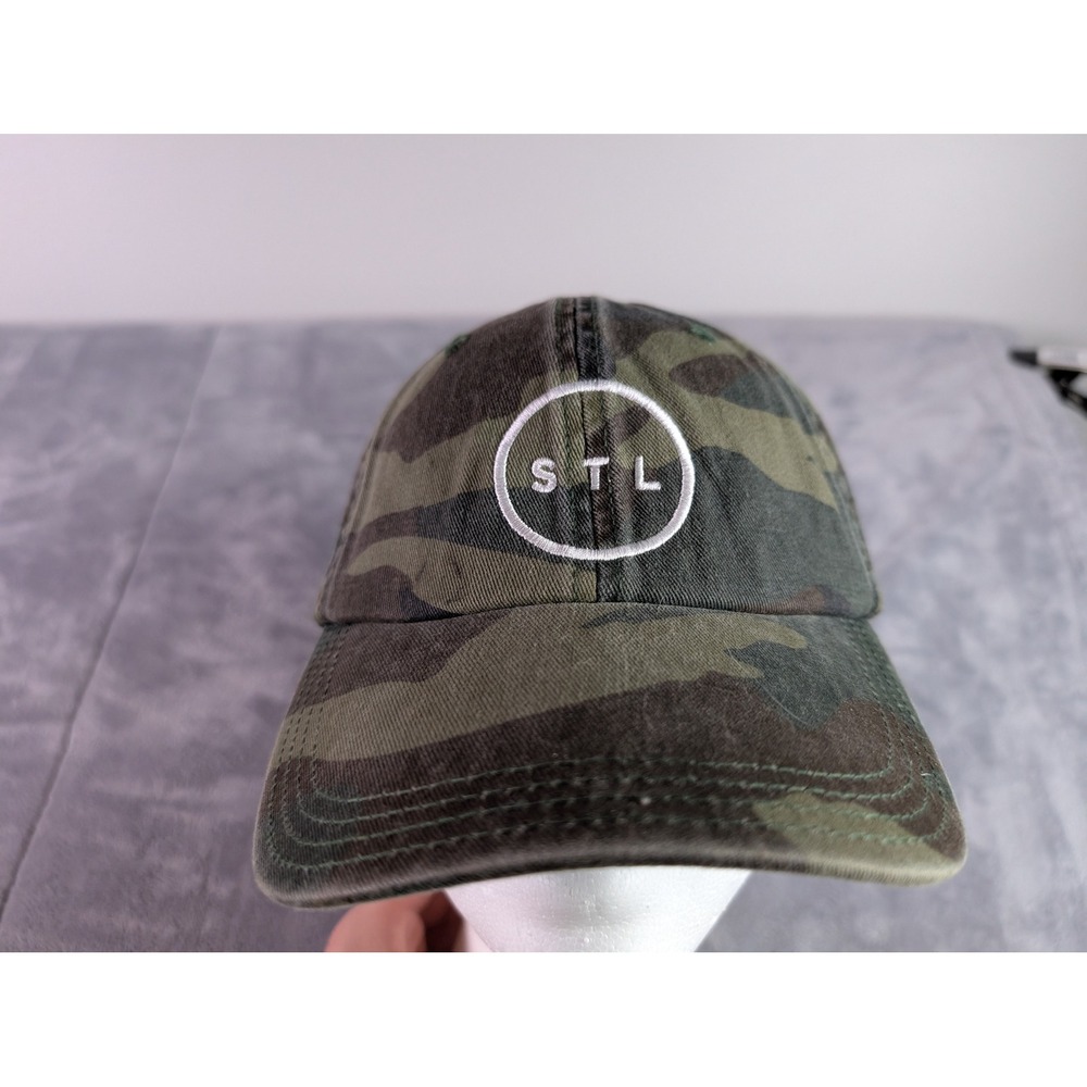 Alternative Apparel STL Camo Baseball Hat Adjustable Strapback Cap Green Brown